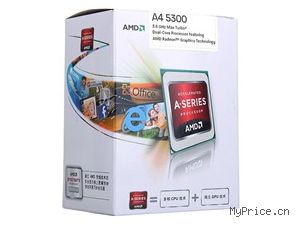 AMD AMD APUϵ˫ A4-5300 װCPUSocket FM2/3.4GHz/1M/HD 7480D/32/65W